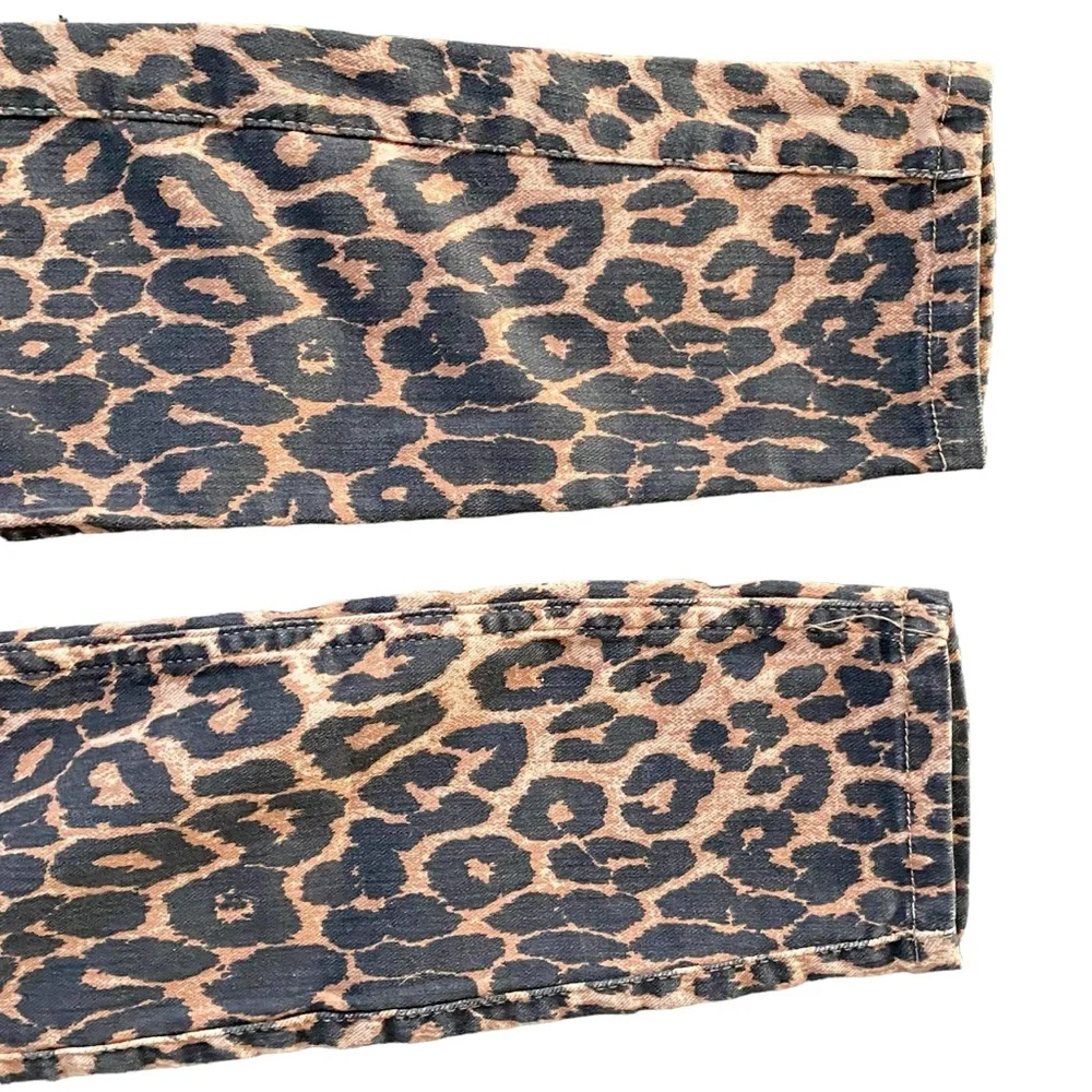 Zara Trafaluc Hi-Rise Skinny Leopard Animal Print Jeans Size 4 NWT - Picture 4 of 9